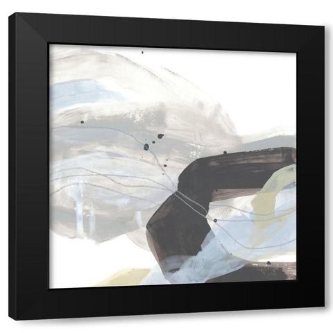 Wave Inflection IV Black Modern Wood Framed Art Print with Double Matting by Vess, June Erica