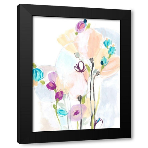 Scattershot Garden I Black Modern Wood Framed Art Print with Double Matting by Vess, June Erica