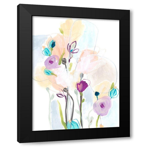 Scattershot Garden II Black Modern Wood Framed Art Print by Vess, June Erica