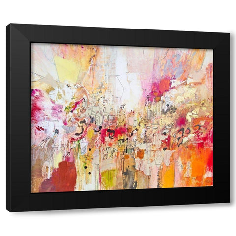 Red, White and Gold I Black Modern Wood Framed Art Print by Gardner, Jennifer