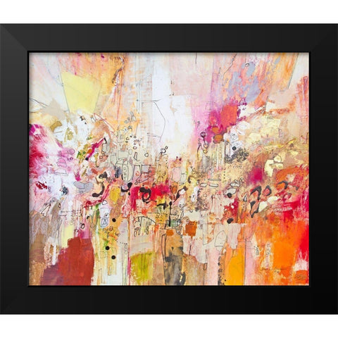 Red, White and Gold I Black Modern Wood Framed Art Print by Gardner, Jennifer