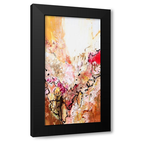 Vertical Reds III Black Modern Wood Framed Art Print with Double Matting by Gardner, Jennifer