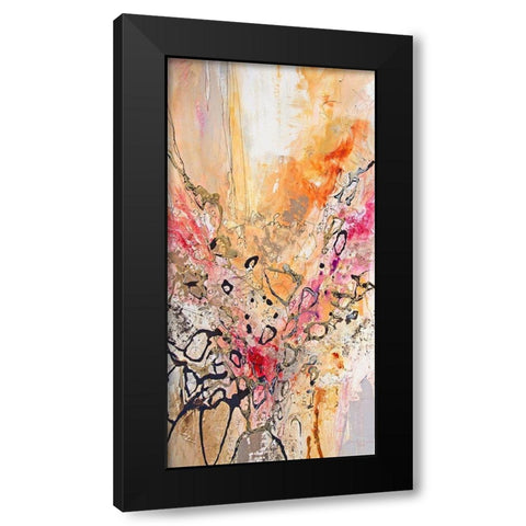Vertical Reds IV Black Modern Wood Framed Art Print with Double Matting by Gardner, Jennifer