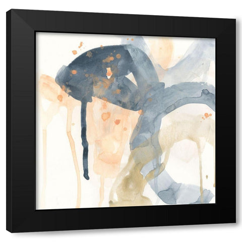 Liquid Blueprint I Black Modern Wood Framed Art Print with Double Matting by Vess, June Erica
