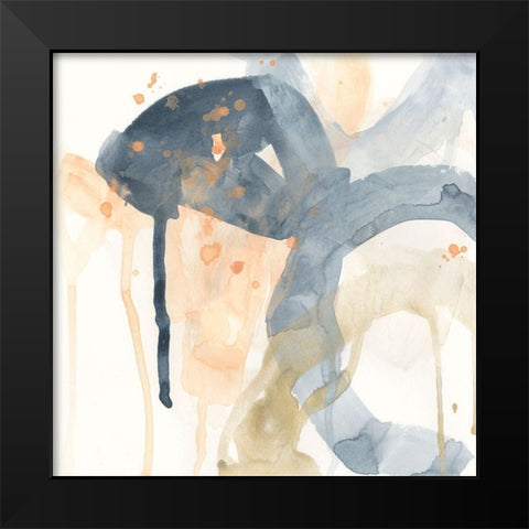 Liquid Blueprint I Black Modern Wood Framed Art Print by Vess, June Erica