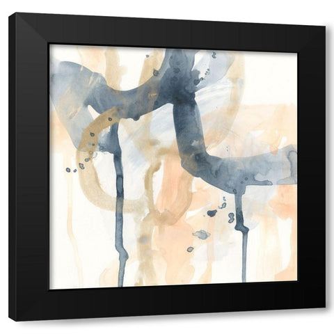 Liquid Blueprint II Black Modern Wood Framed Art Print by Vess, June Erica