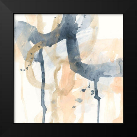 Liquid Blueprint II Black Modern Wood Framed Art Print by Vess, June Erica
