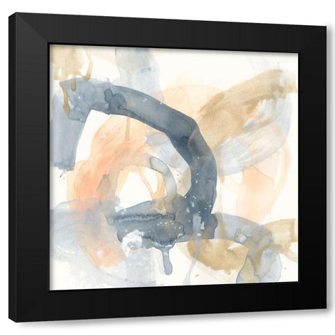 Liquid Blueprint III Black Modern Wood Framed Art Print by Vess, June Erica