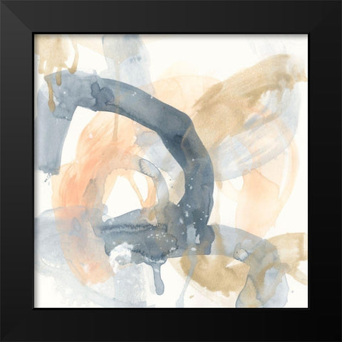 Liquid Blueprint III Black Modern Wood Framed Art Print by Vess, June Erica