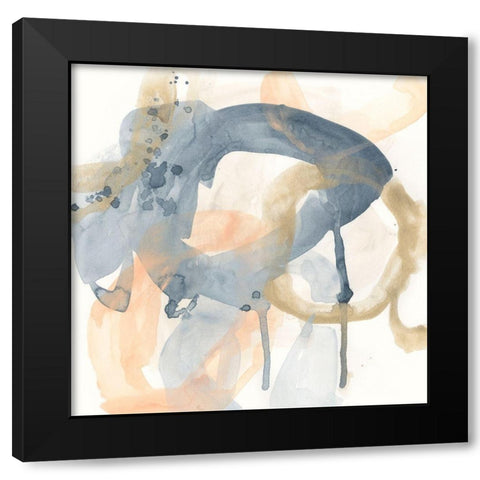 Liquid Blueprint V Black Modern Wood Framed Art Print by Vess, June Erica