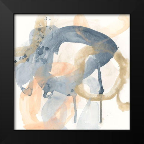 Liquid Blueprint V Black Modern Wood Framed Art Print by Vess, June Erica