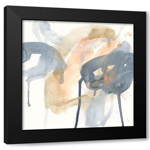 Liquid Blueprint VIII Black Modern Wood Framed Art Print by Vess, June Erica
