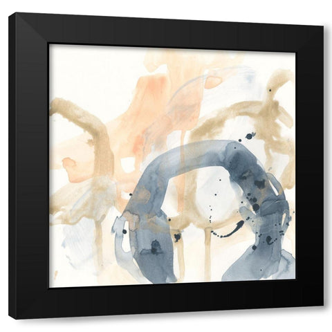 Liquid Blueprint IX Black Modern Wood Framed Art Print with Double Matting by Vess, June Erica