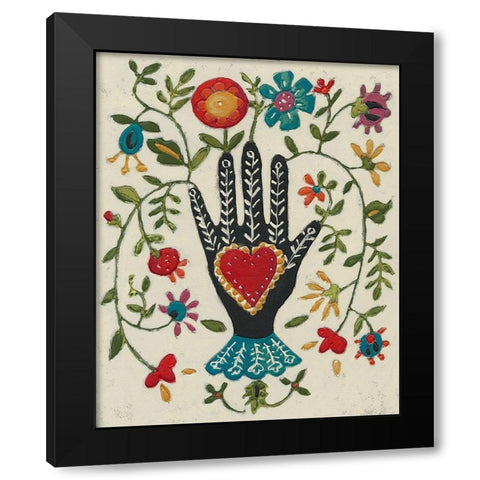 Corazon I Black Modern Wood Framed Art Print with Double Matting by Zarris, Chariklia