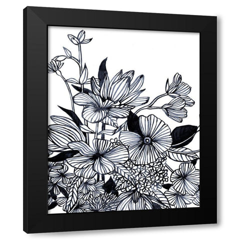 Wildflower Tangle I Black Modern Wood Framed Art Print with Double Matting by Scarvey, Emma