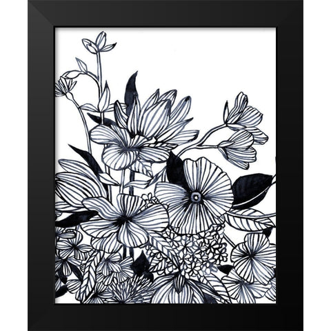 Wildflower Tangle I Black Modern Wood Framed Art Print by Scarvey, Emma