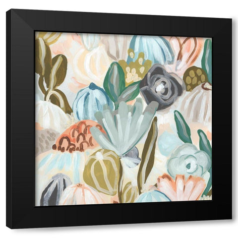 Parasol Garden II Black Modern Wood Framed Art Print by Vess, June Erica