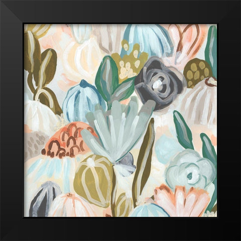 Parasol Garden II Black Modern Wood Framed Art Print by Vess, June Erica
