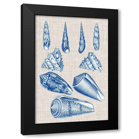 Navy and Linen Shells VI Black Modern Wood Framed Art Print by Vision Studio