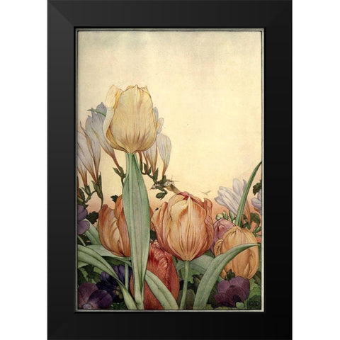 Garden Fantasy I Black Modern Wood Framed Art Print by Unknown