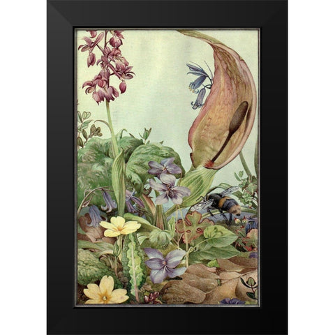 Garden Fantasy II Black Modern Wood Framed Art Print by Unknown