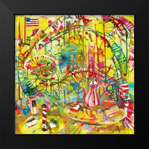 Funlands II Black Modern Wood Framed Art Print by Grim, Tara Funk