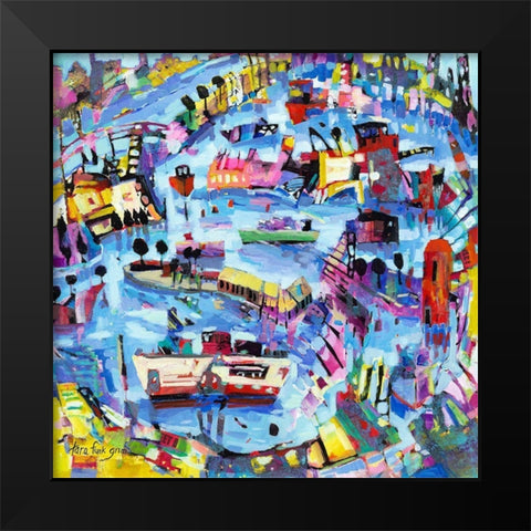 Funlands III Black Modern Wood Framed Art Print by Grim, Tara Funk