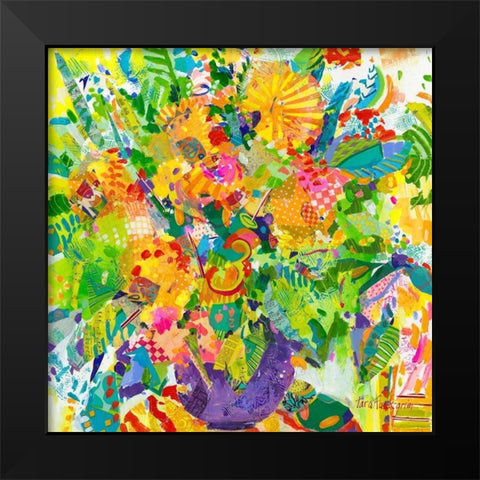 Tutti Frutti I Black Modern Wood Framed Art Print by Grim, Tara Funk