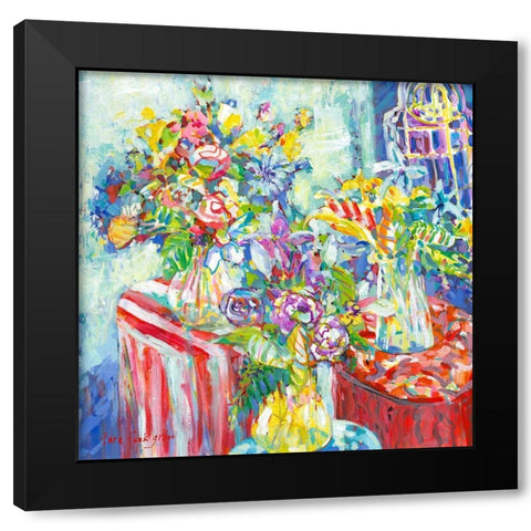 Tutti Frutti II Black Modern Wood Framed Art Print by Grim, Tara Funk