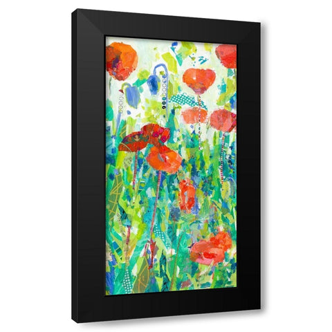 Stately Red Poppies I Black Modern Wood Framed Art Print with Double Matting by Grim, Tara Funk
