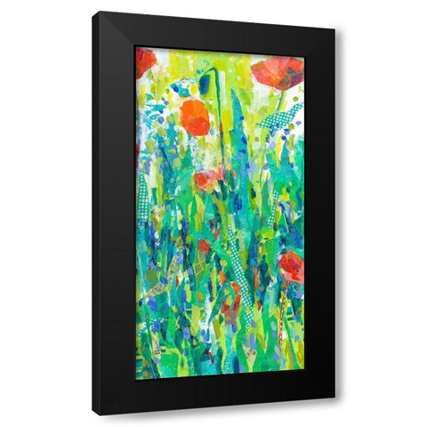 Stately Red Poppies II Black Modern Wood Framed Art Print with Double Matting by Grim, Tara Funk