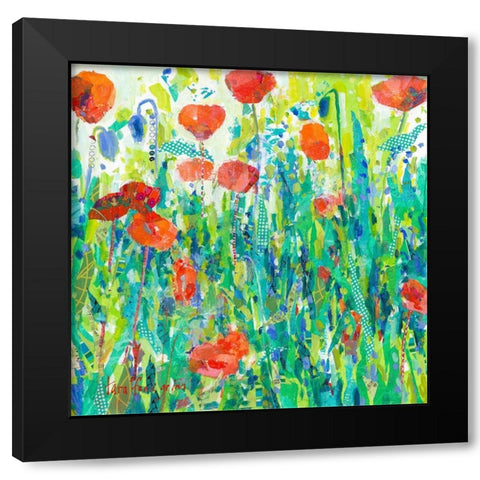 Stately Red Poppies III Black Modern Wood Framed Art Print with Double Matting by Grim, Tara Funk