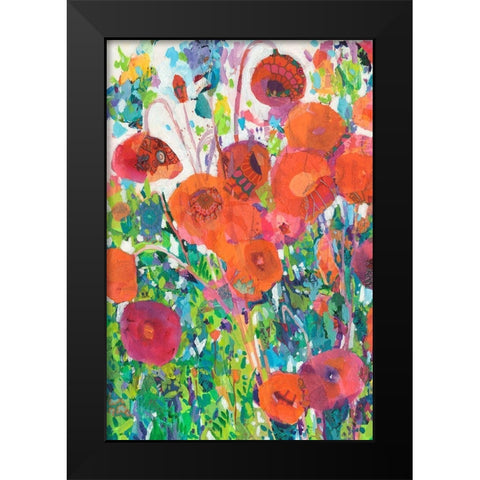 Vivid Poppy Collage I Black Modern Wood Framed Art Print by Grim, Tara Funk