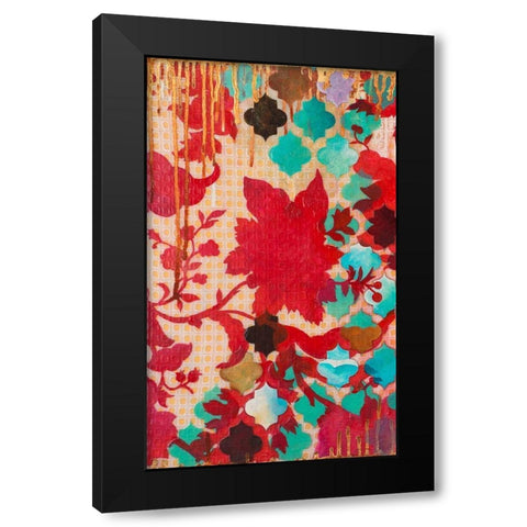 Red and Teal Gilded Age I Black Modern Wood Framed Art Print with Double Matting by Robinson, Heather