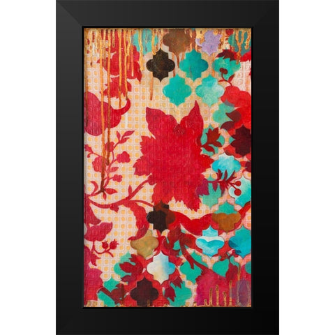 Red and Teal Gilded Age I Black Modern Wood Framed Art Print by Robinson, Heather