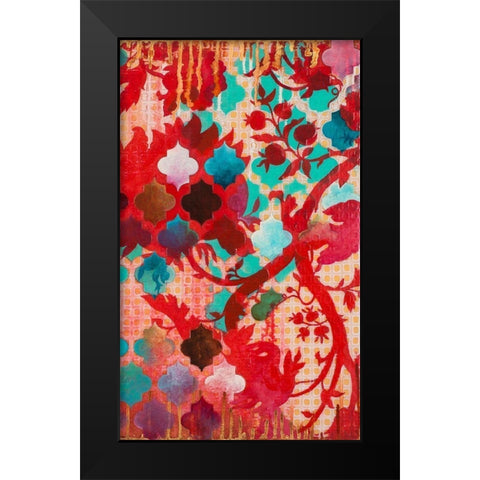Red and Teal Gilded Age II Black Modern Wood Framed Art Print by Robinson, Heather