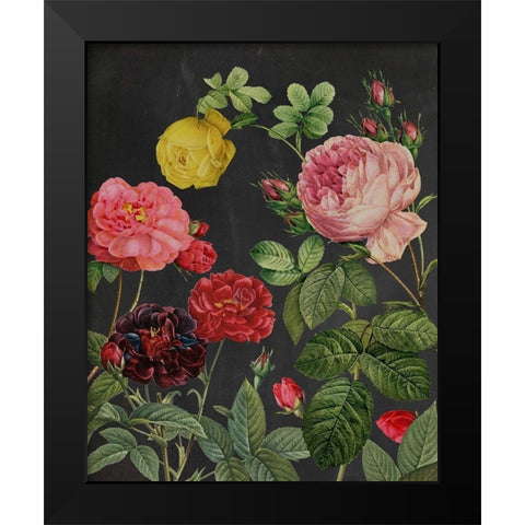 Redoutes Bouquet II Black Modern Wood Framed Art Print by Redoute, Pierre