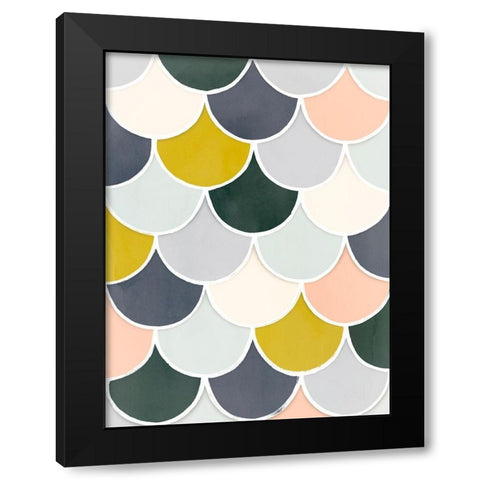 Pastel Scallops I Black Modern Wood Framed Art Print by Borges, Victoria