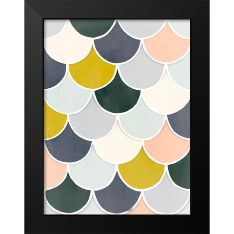 Pastel Scallops I Black Modern Wood Framed Art Print by Borges, Victoria