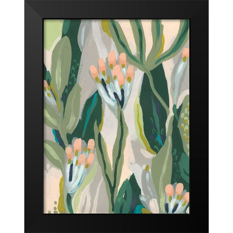 Floral Impulse II Black Modern Wood Framed Art Print by Vess, June Erica