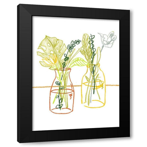 Starting Fresh III Black Modern Wood Framed Art Print with Double Matting by Wang, Melissa