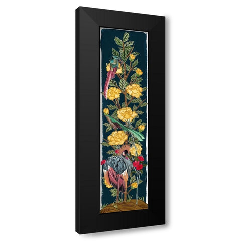 Chinese Peonies I Black Modern Wood Framed Art Print with Double Matting by Wang, Melissa