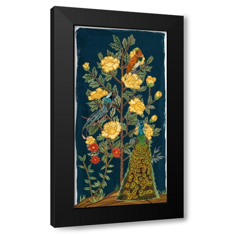 Chinese Peonies II Black Modern Wood Framed Art Print by Wang, Melissa