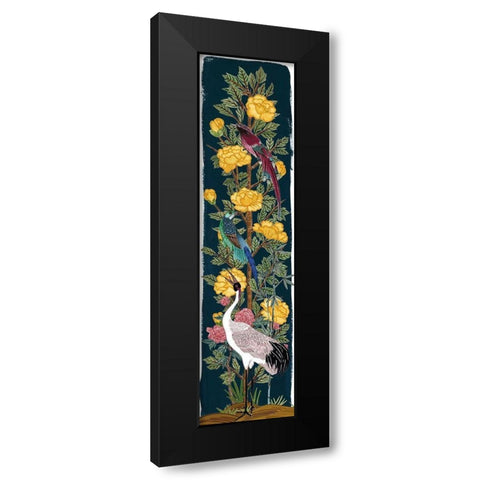 Chinese Peonies III Black Modern Wood Framed Art Print with Double Matting by Wang, Melissa
