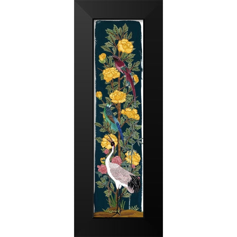 Chinese Peonies III Black Modern Wood Framed Art Print by Wang, Melissa