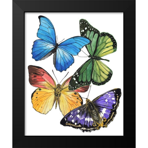 Butterfly Swatches II Black Modern Wood Framed Art Print by Wang, Melissa