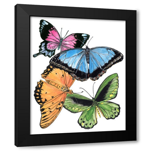 Butterfly Swatches III Black Modern Wood Framed Art Print by Wang, Melissa