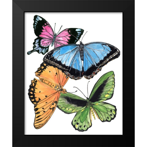 Butterfly Swatches III Black Modern Wood Framed Art Print by Wang, Melissa