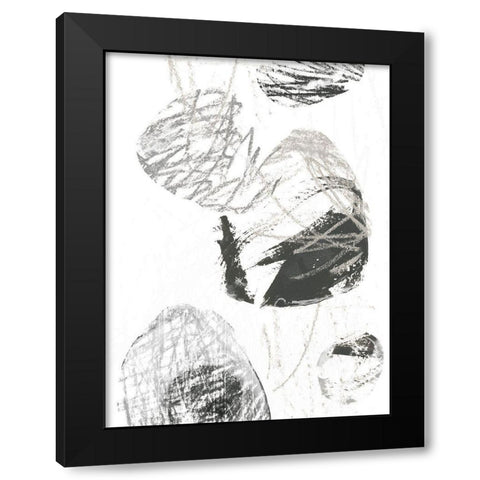 Scribble Stones I Black Modern Wood Framed Art Print by Vess, June Erica