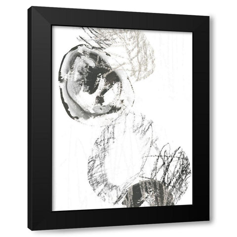 Scribble Stones II Black Modern Wood Framed Art Print by Vess, June Erica